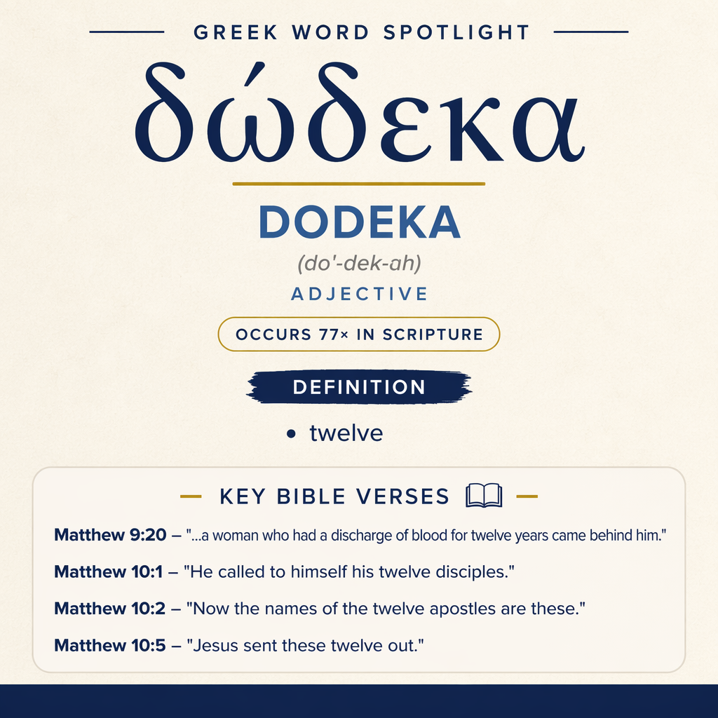” This saying uses δώδεκα twice to align two sets of twelve: “twelve thrones” and “the twelve tribes of Israel.