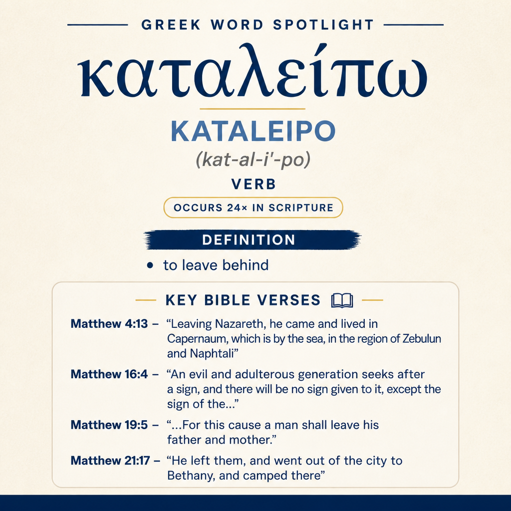 Exploring the Meaning of Kataleipo in Greek statistics