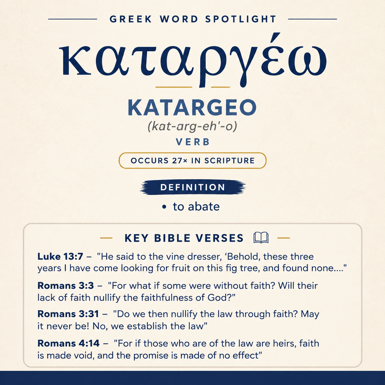 ” The verb is used twice for “prophecies” and “knowledge”: they “will be done away with.