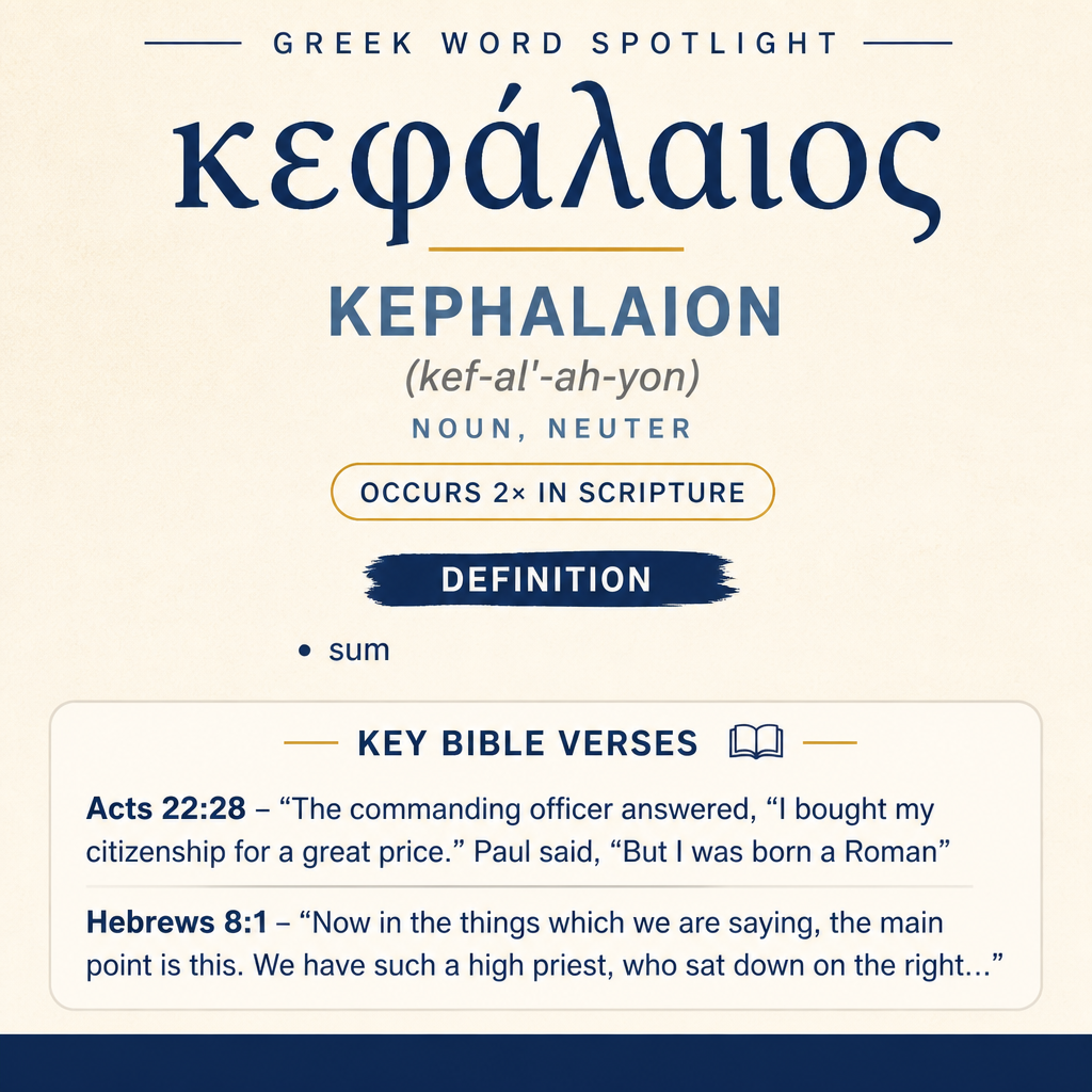 Exploring the Meaning of Kephalaion in Greek statistics
