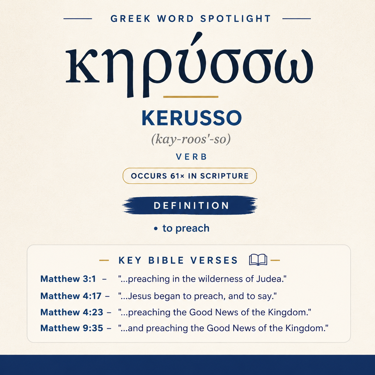 Exploring the Meaning of Kerusso in Greek statistics