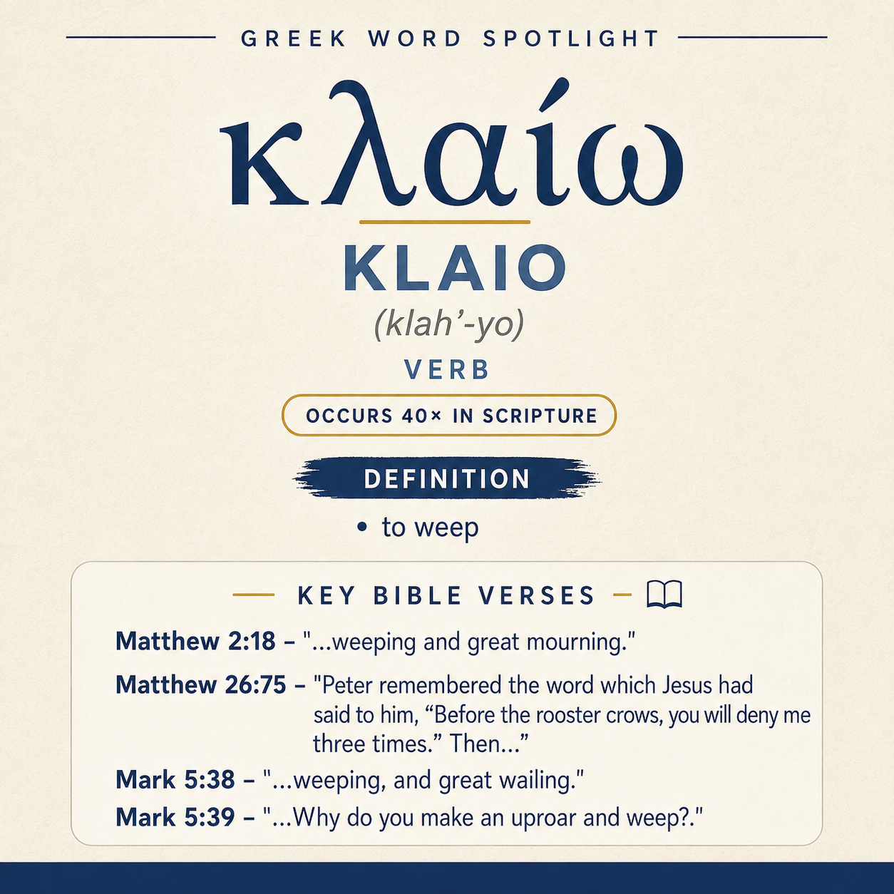 Exploring the Meaning of Klaio in Greek statistics