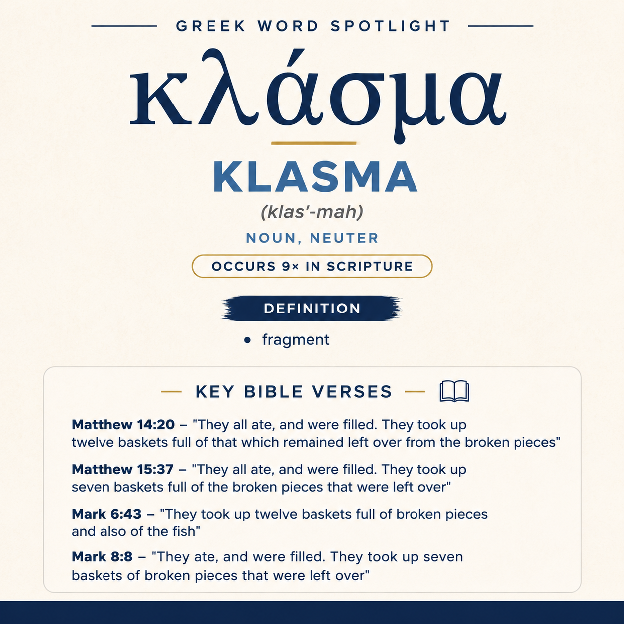 Exploring the Meaning of Klasma in Greek statistics