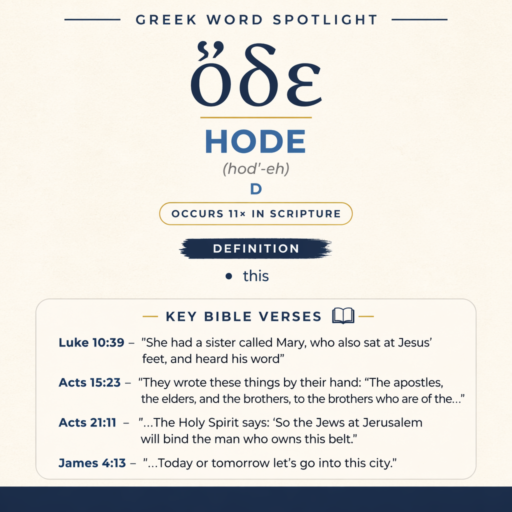 Exploring the Meaning of Hode in Greek statistics