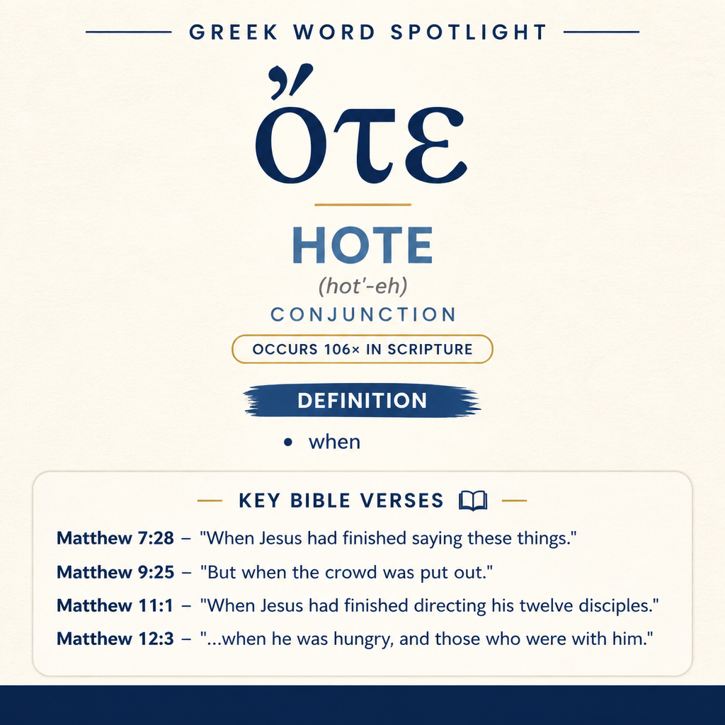 Exploring the Meaning of Hote in Greek statistics