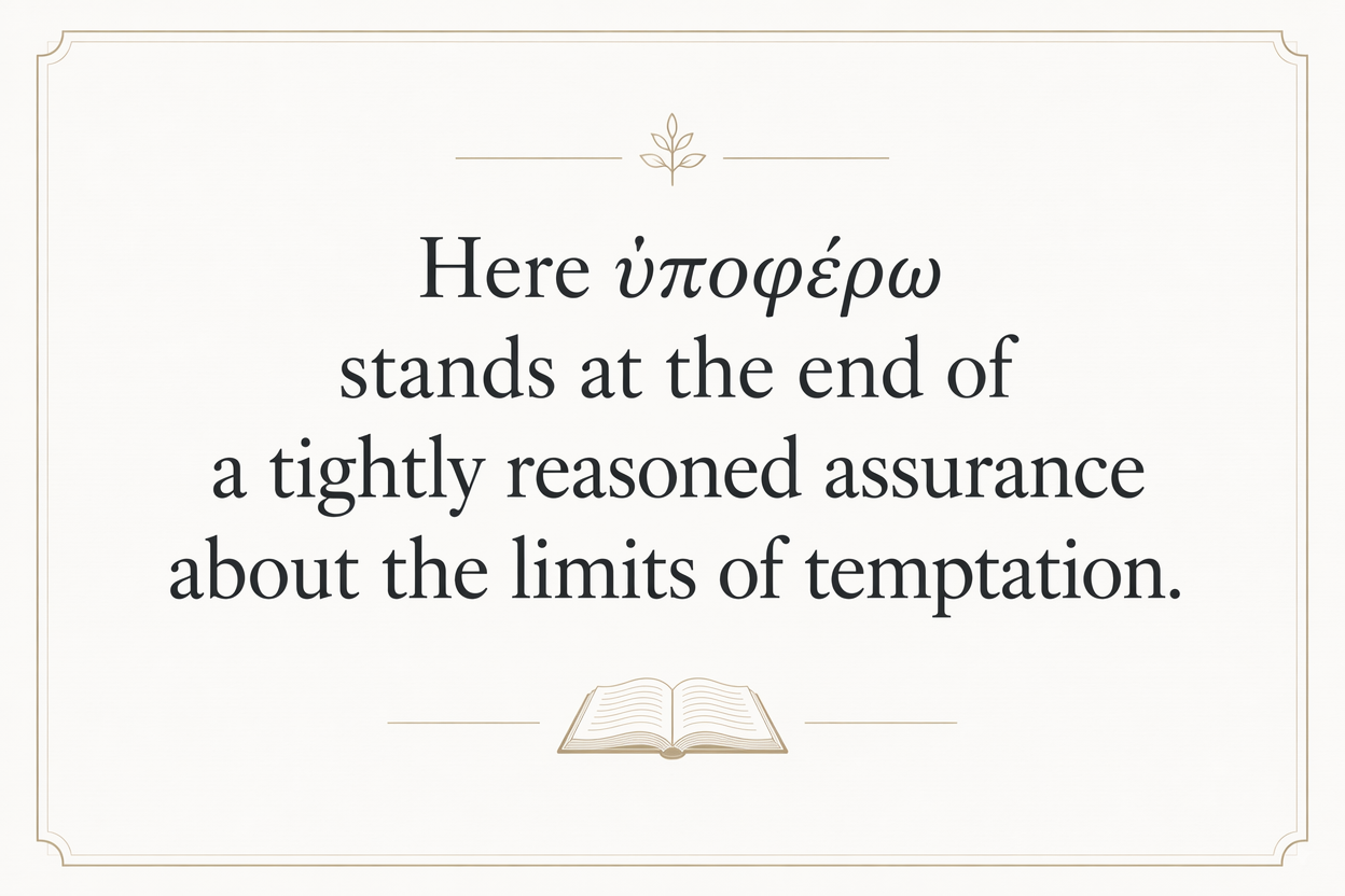 Key insight about Exploring the Meaning of Hupophero in Greek