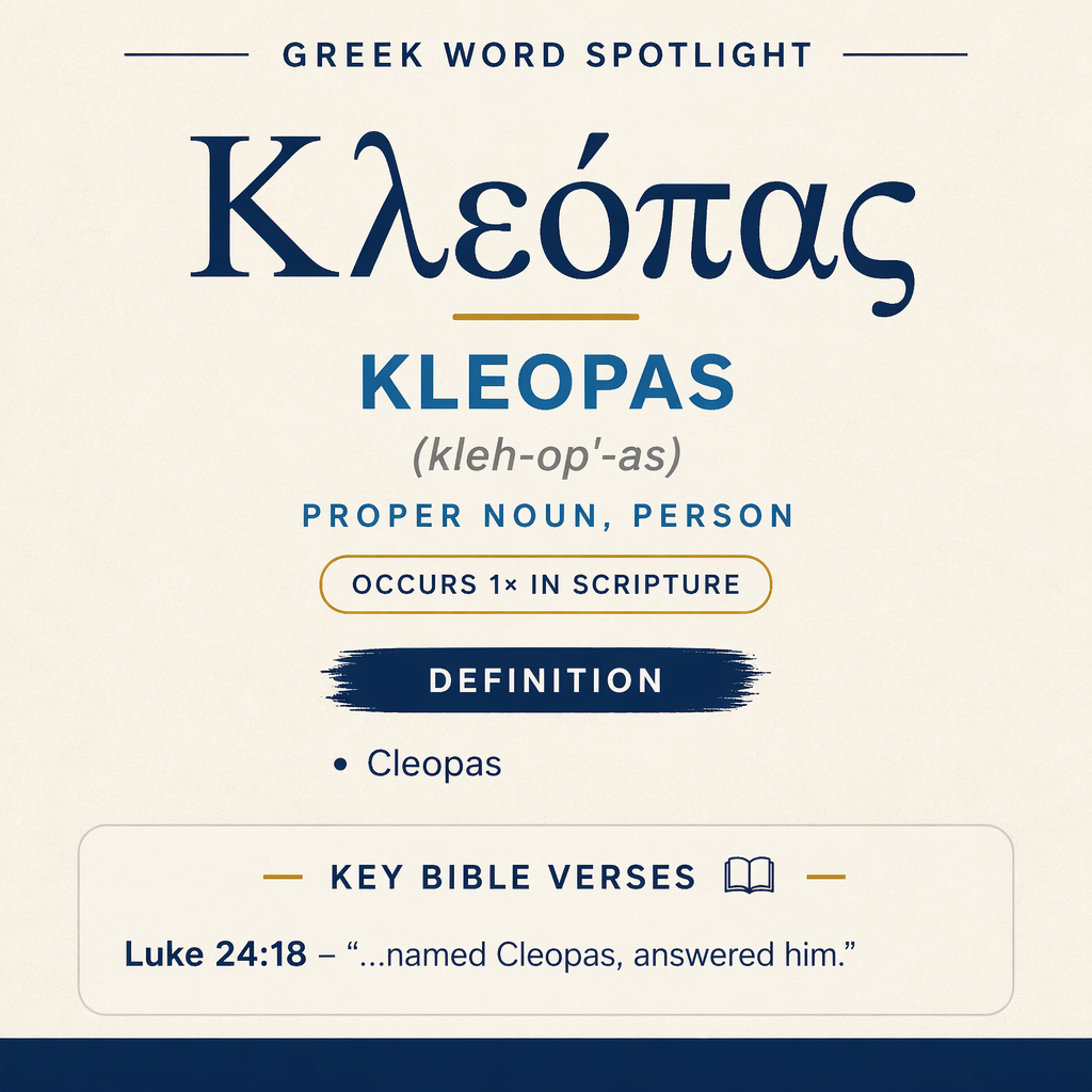 Exploring the Meaning of Kleopas in Greek statistics