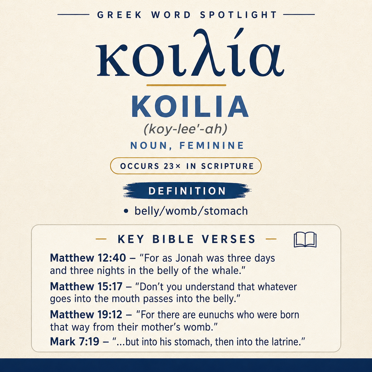 Exploring the Meaning of Koilia in Greek statistics