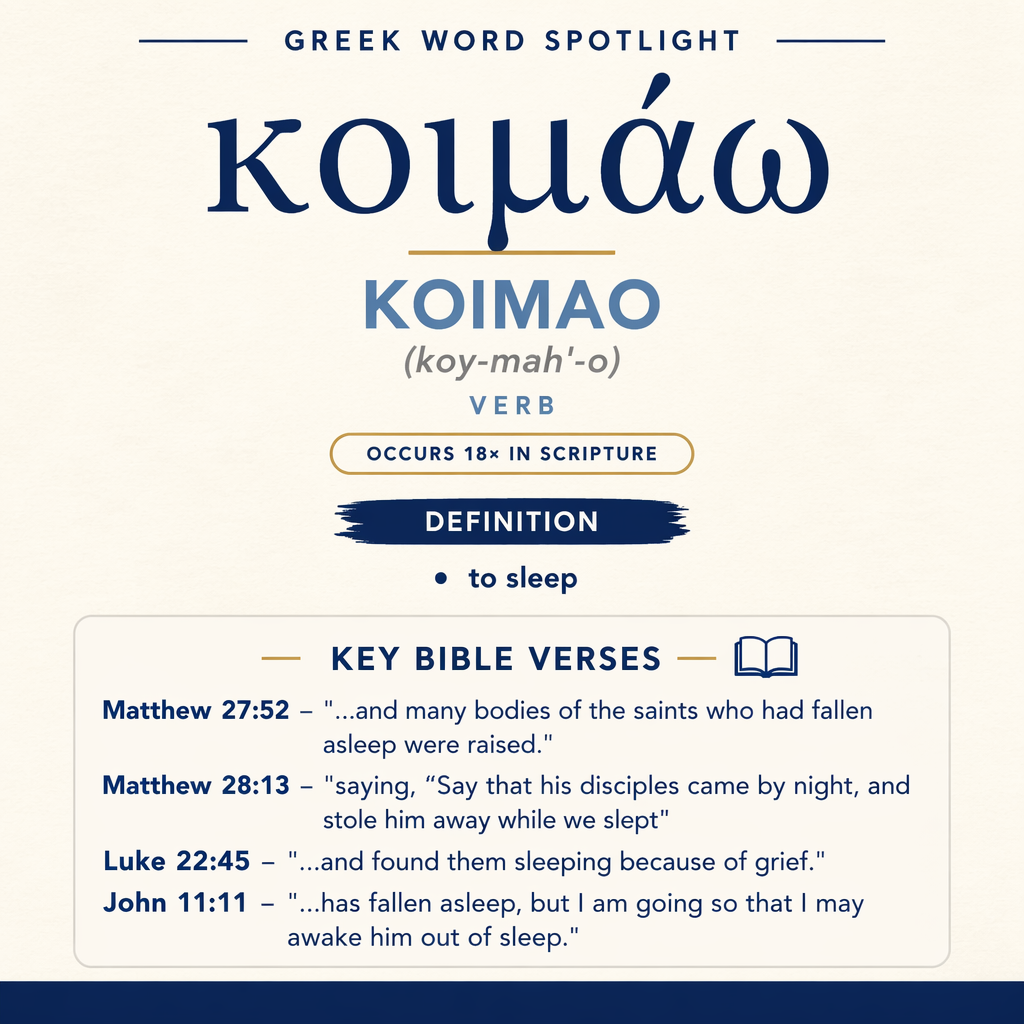 Exploring the Meaning of Koimao in Greek statistics