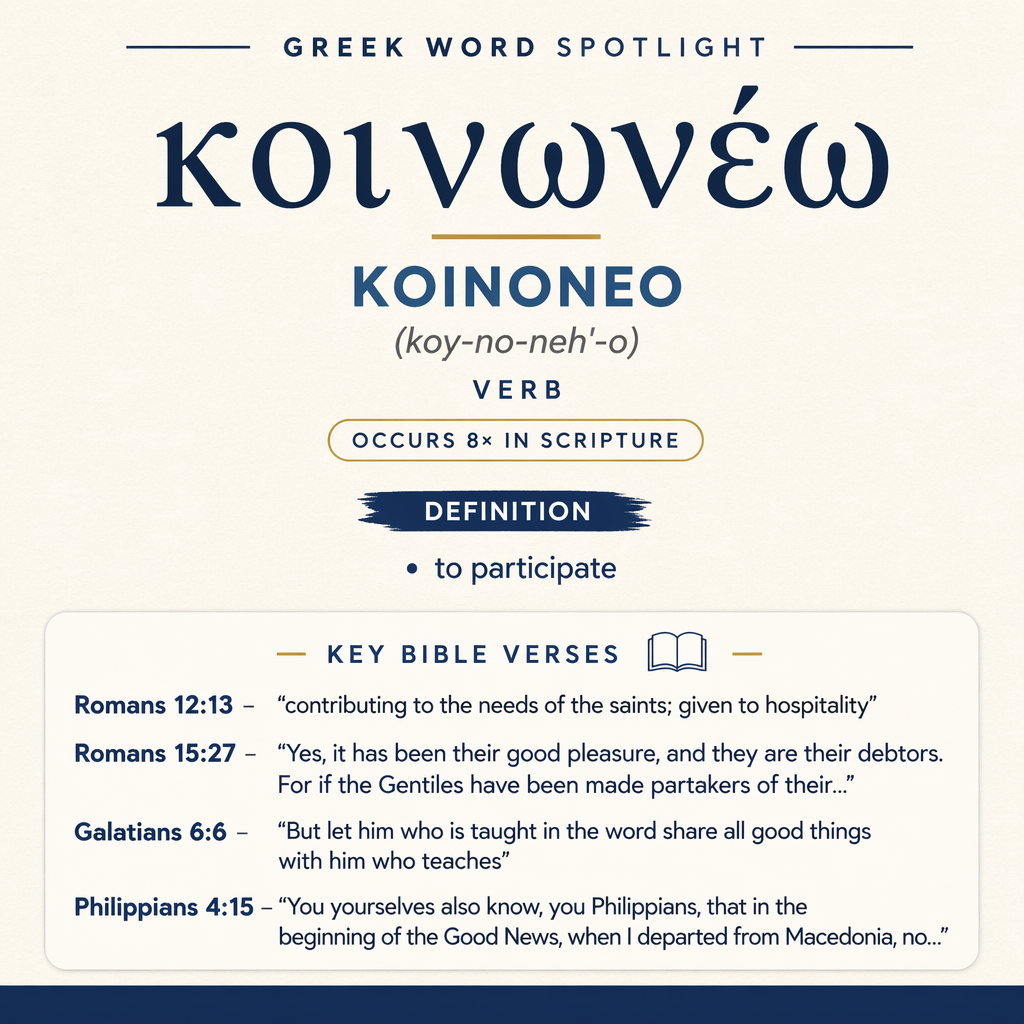 Exploring the Meaning of Koinoneo in Greek statistics