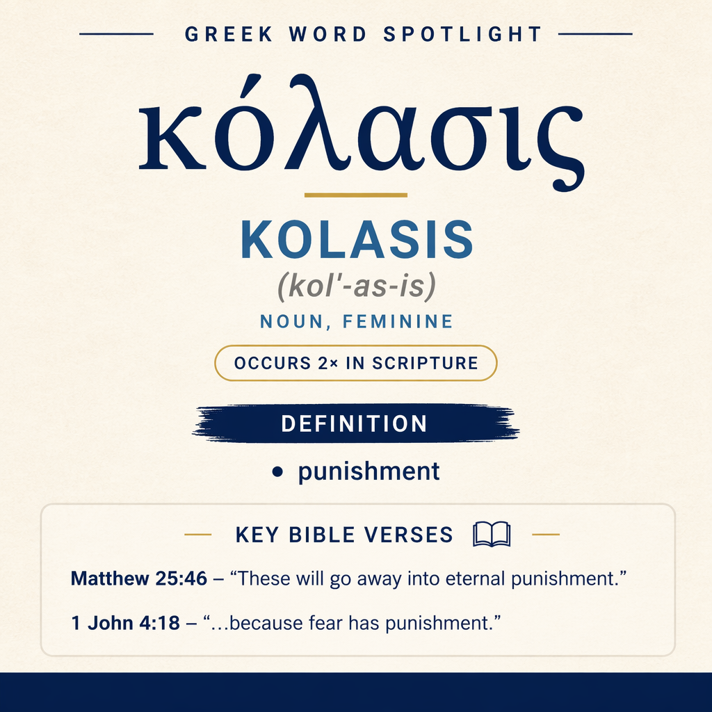 κόλασις refers to punishment and appears twice in the New Testament: once in Jesus’ closing picture of final outcomes, a