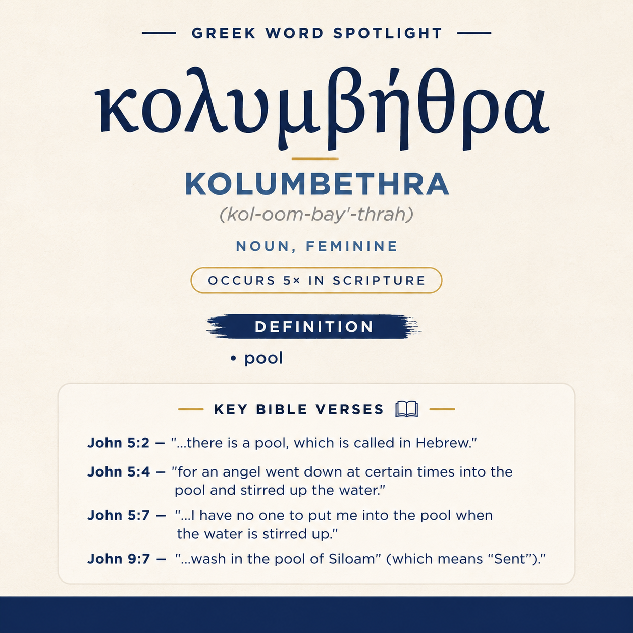 Exploring the Meaning of Kolumbethra in Greek statistics