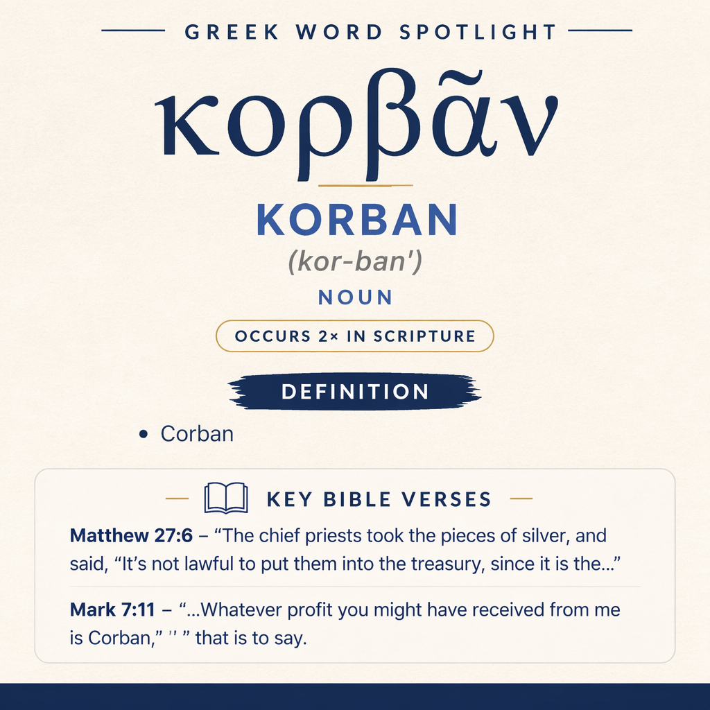 Exploring the Meaning of Korban in Greek statistics