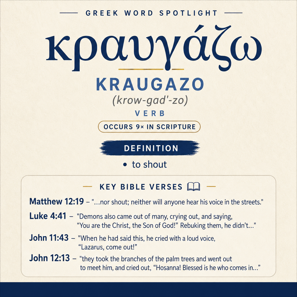 Exploring the Meaning of Kraugazo in Greek statistics