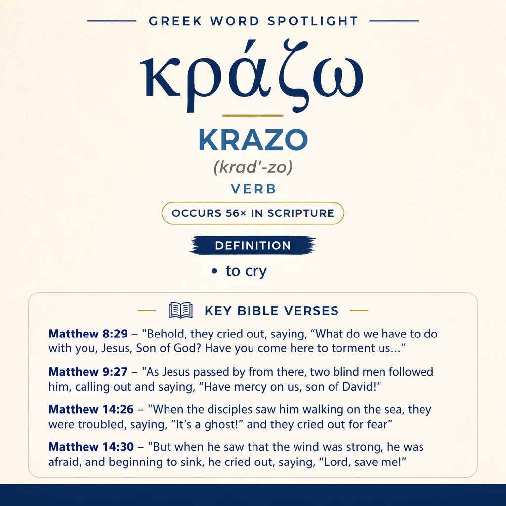 Exploring the Meaning of Krazo in Greek statistics