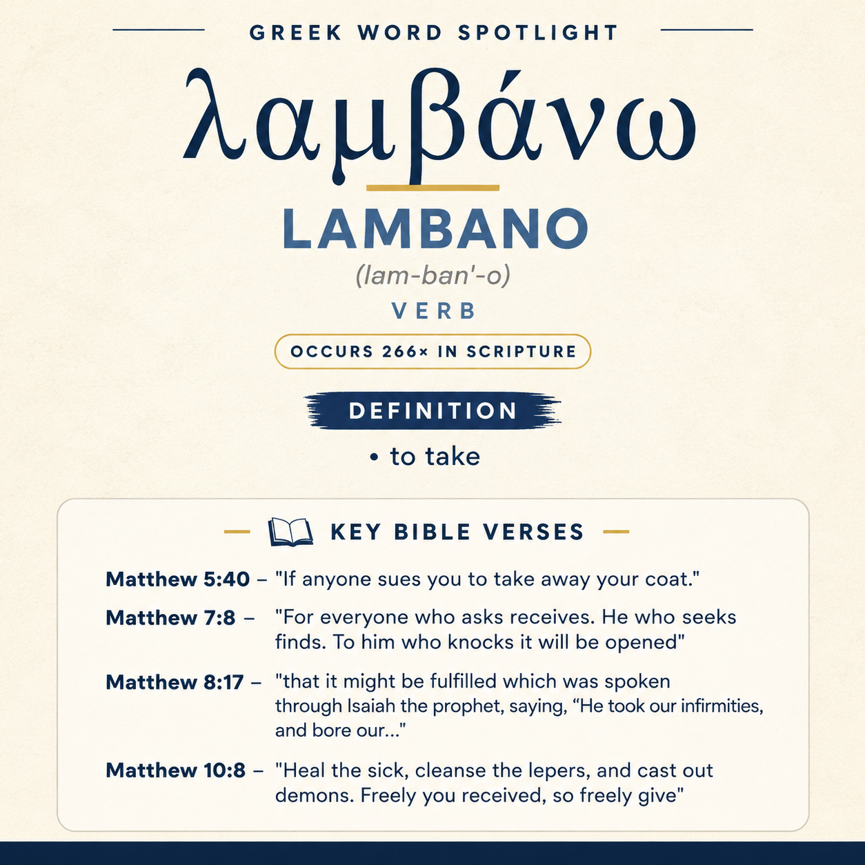 Exploring the Meaning of Lambano in Greek statistics