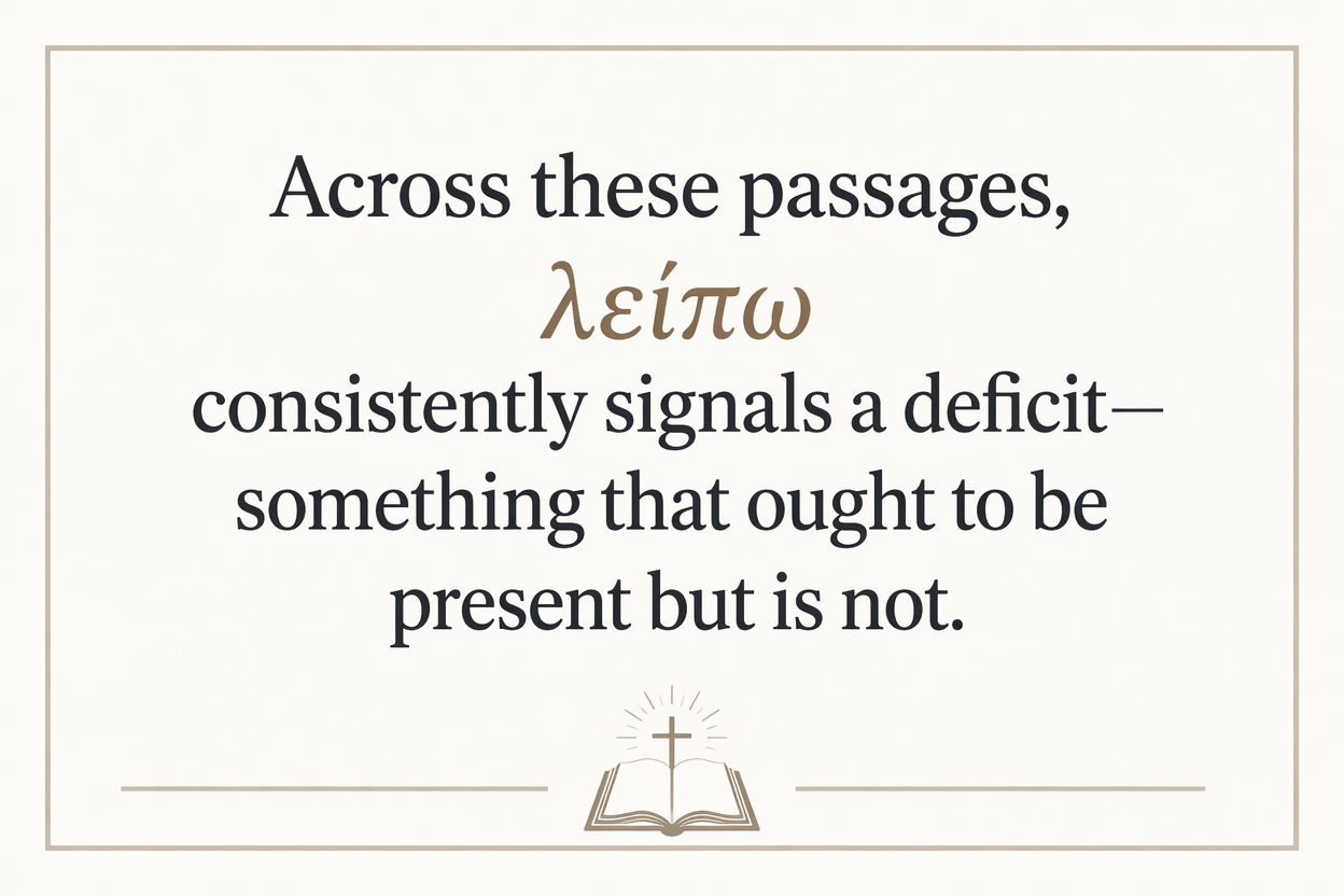 Key insight about Exploring the Meaning of Leipo in Greek