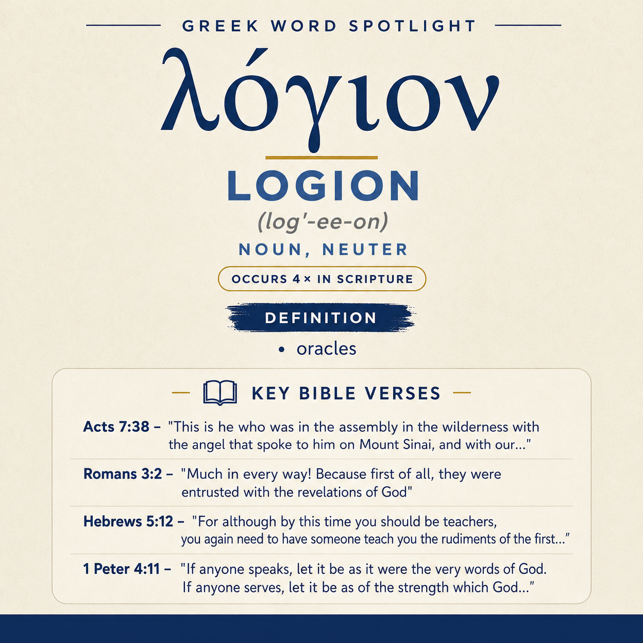 Exploring the Meaning of Logion in Greek statistics