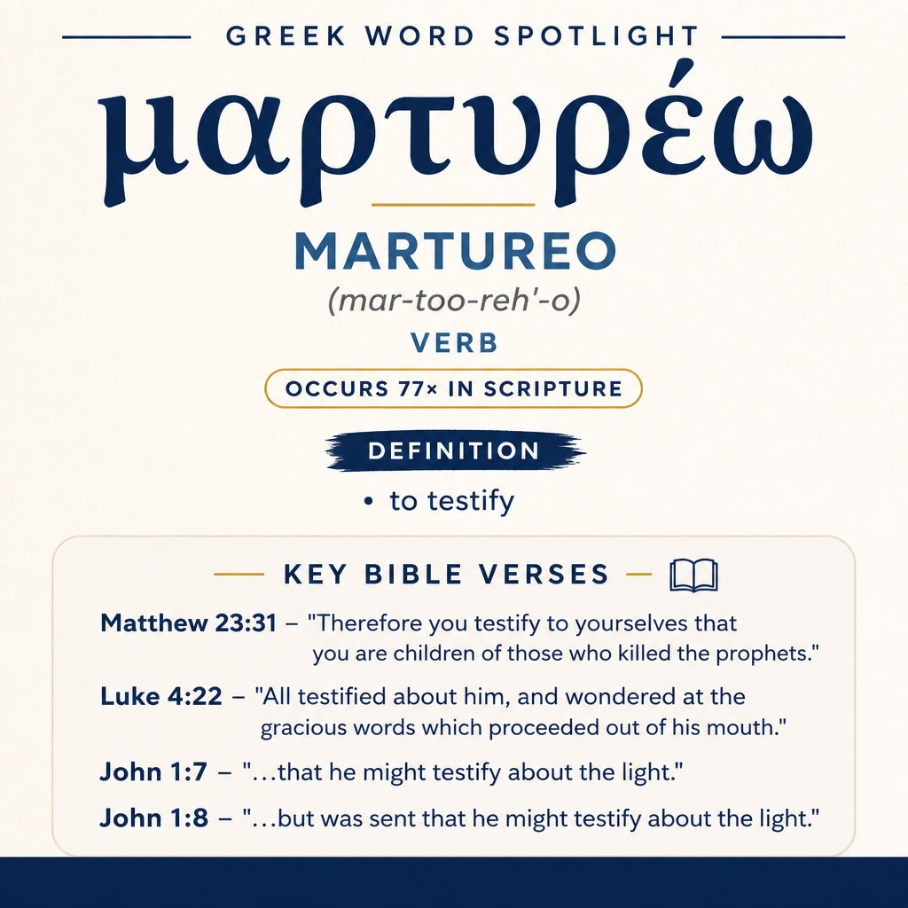 Exploring the Meaning of Martureo in Greek statistics