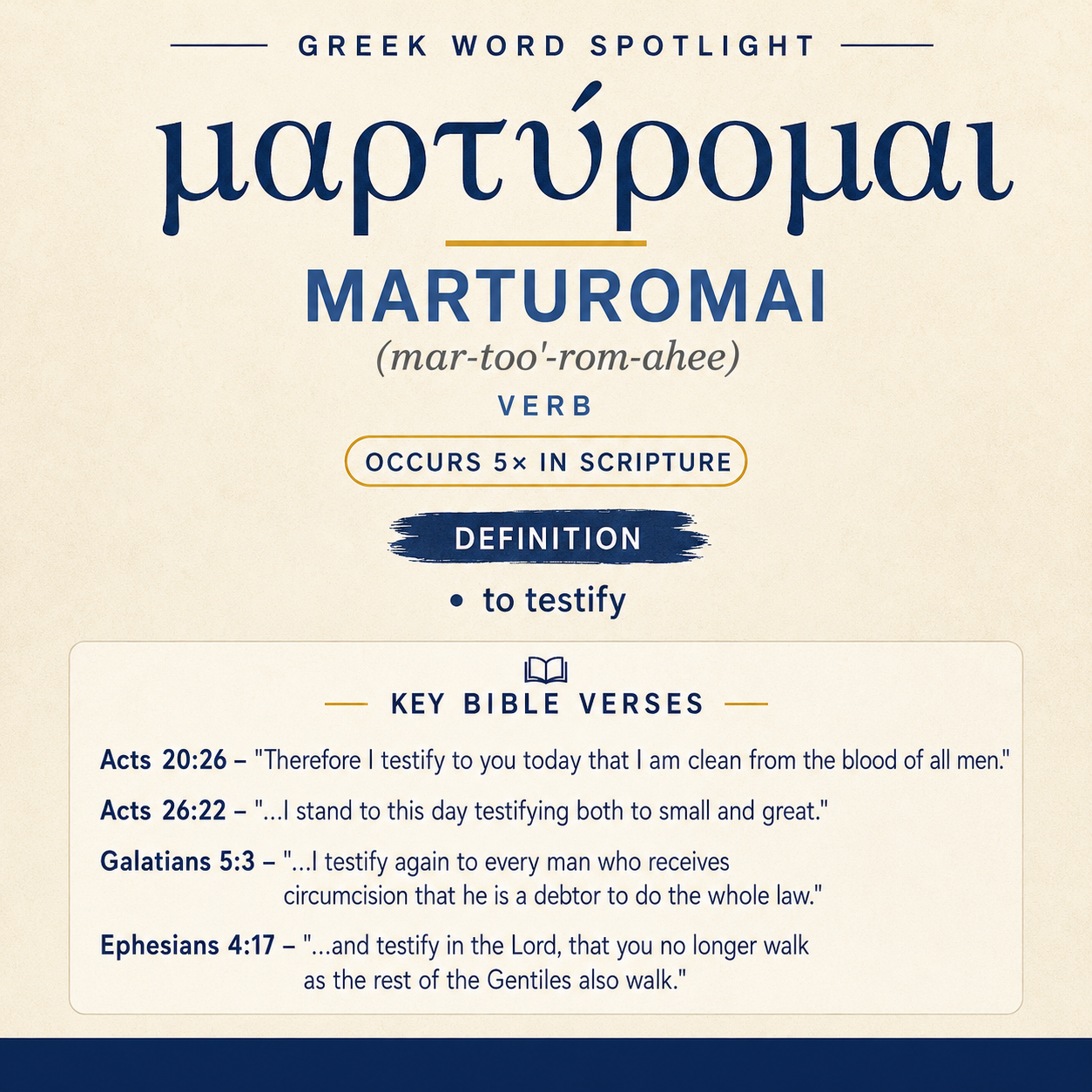 Exploring the Meaning of Marturomai in Greek statistics