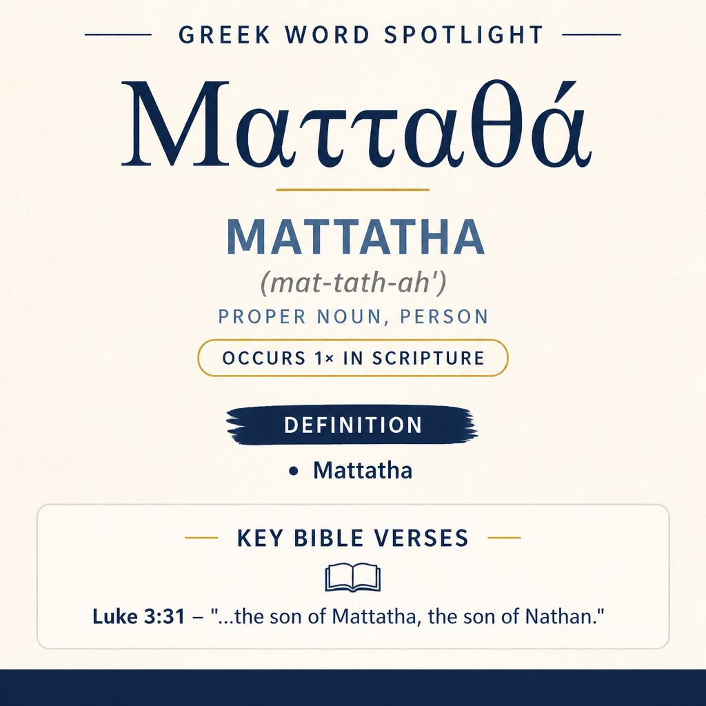 Exploring the Meaning of Mattatha in Greek statistics