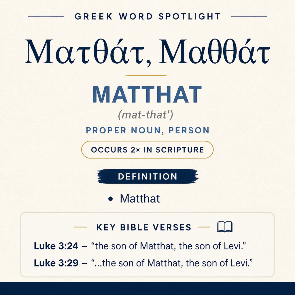 Exploring the Meaning of Matthat in Greek statistics