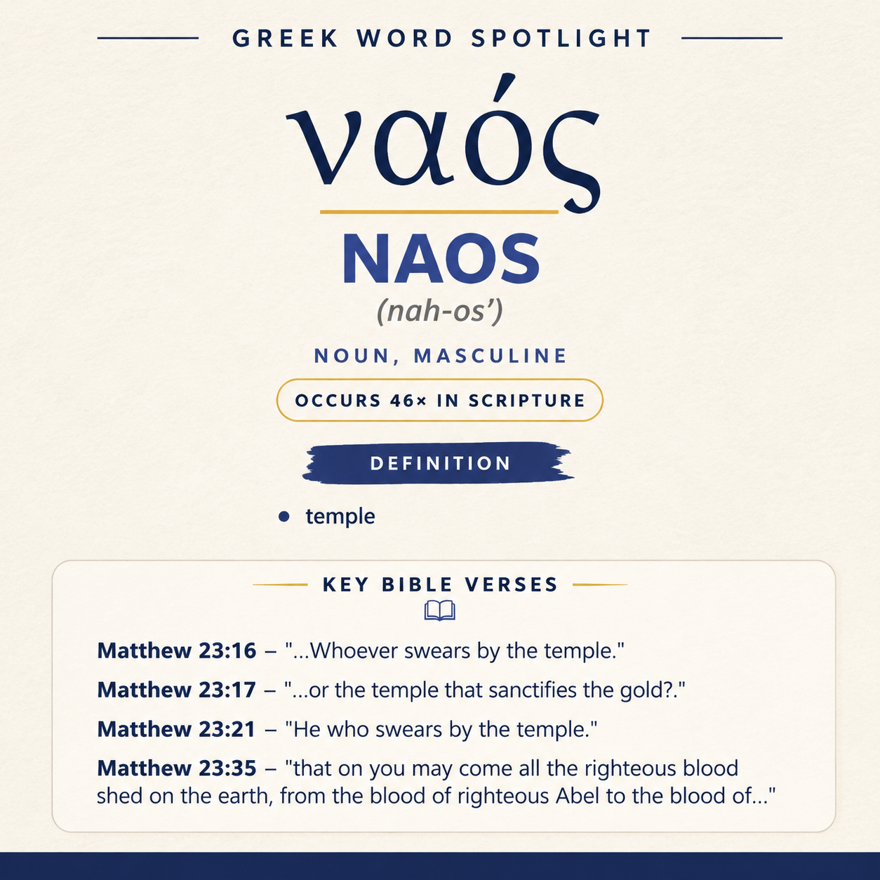 Exploring the Meaning of Naos in Greek statistics