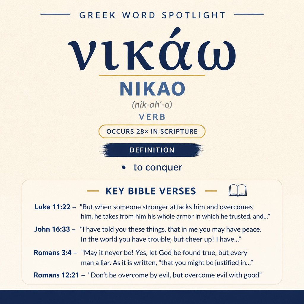 ” νικάω is used twice to contrast two possible outcomes.