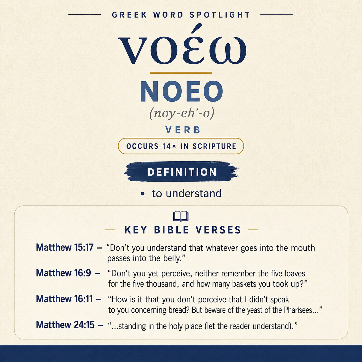 Exploring the Meaning of Noeo in Greek statistics
