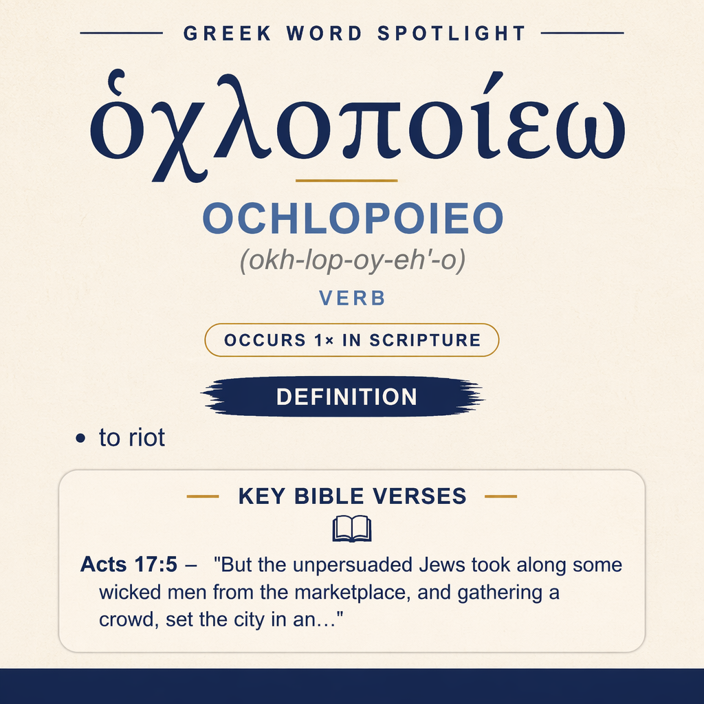 Exploring the Meaning of Ochlopoieo in Greek statistics
