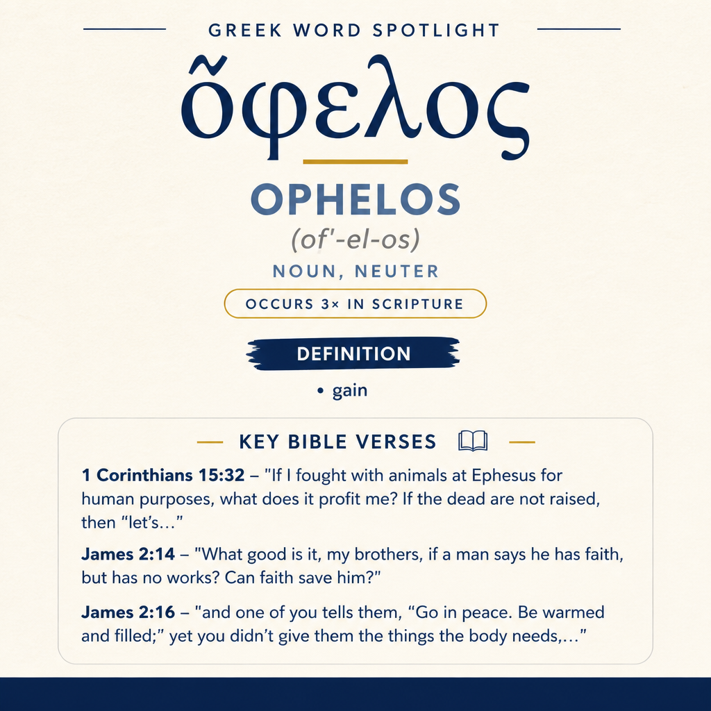 Exploring the Meaning of Ophelos in Greek statistics
