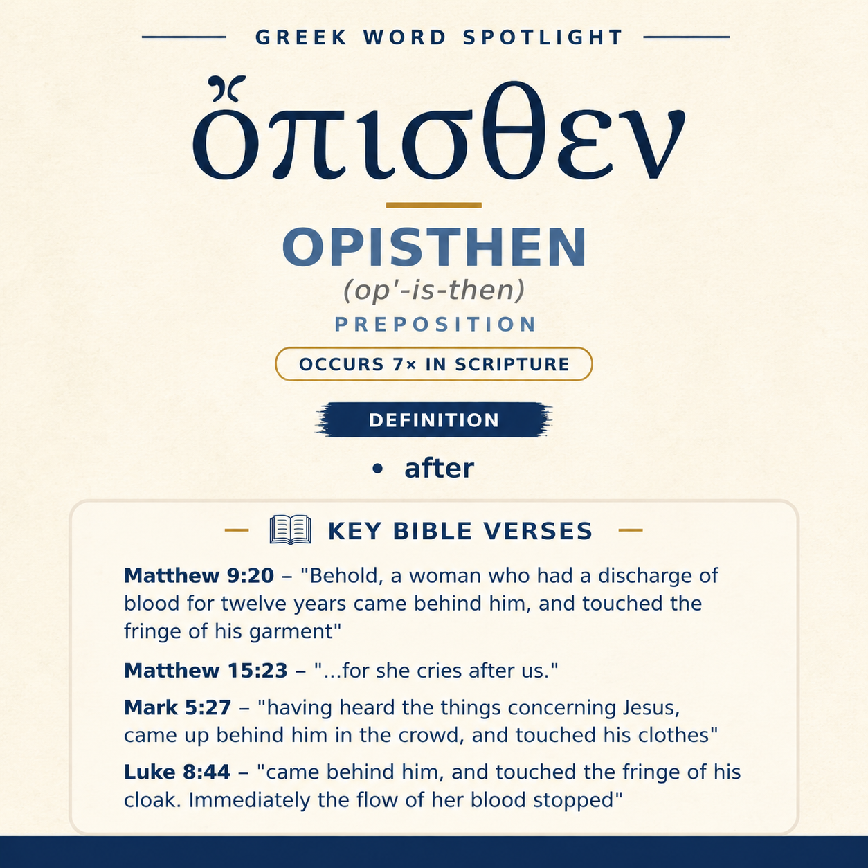 Exploring the Meaning of Opisthen in Greek statistics