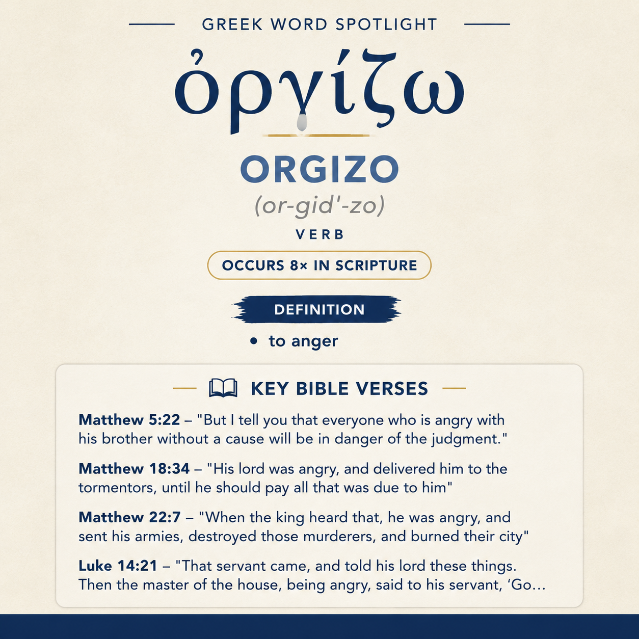 Exploring the Meaning of Orgizo in Greek statistics