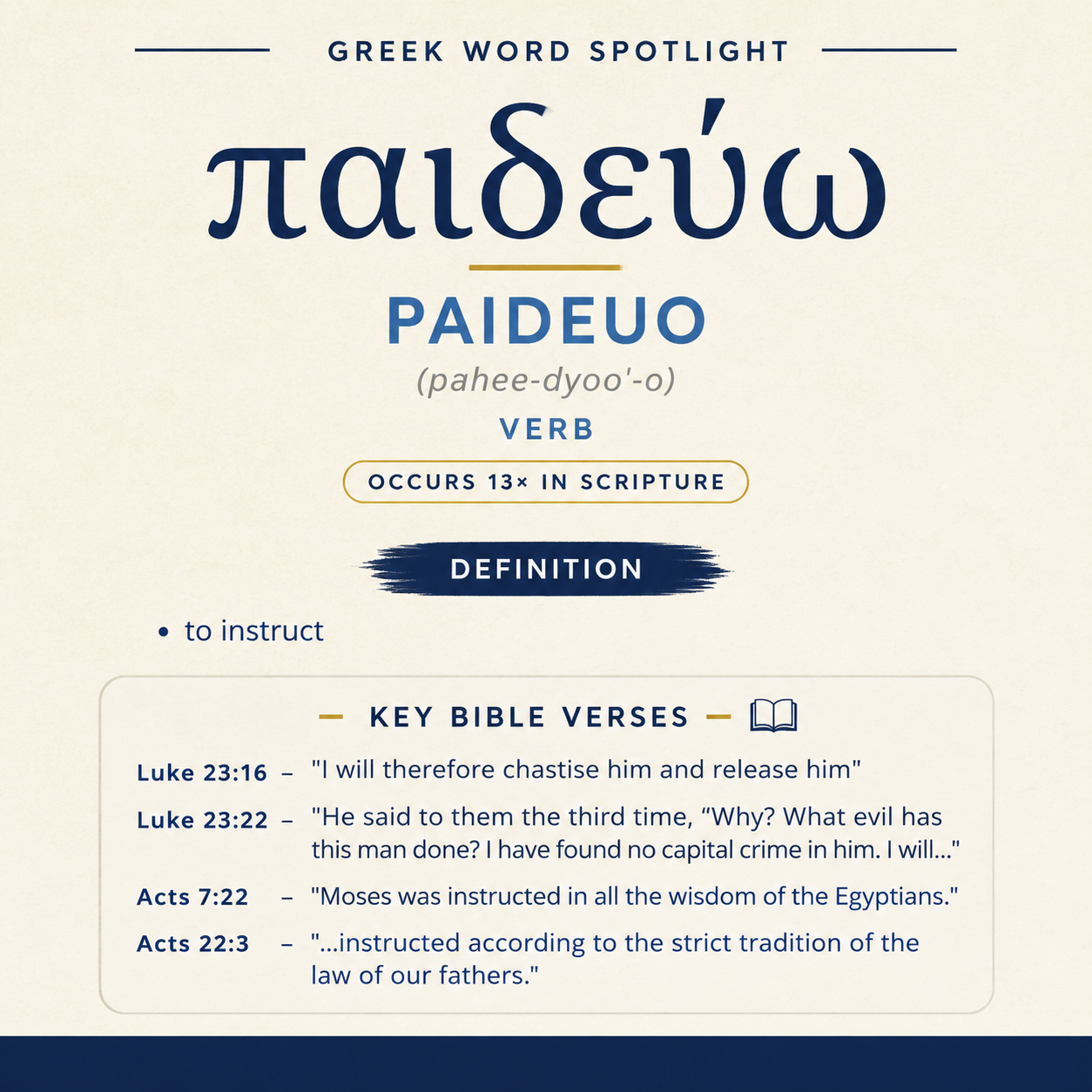 Exploring the Meaning of Paideuo in Greek statistics