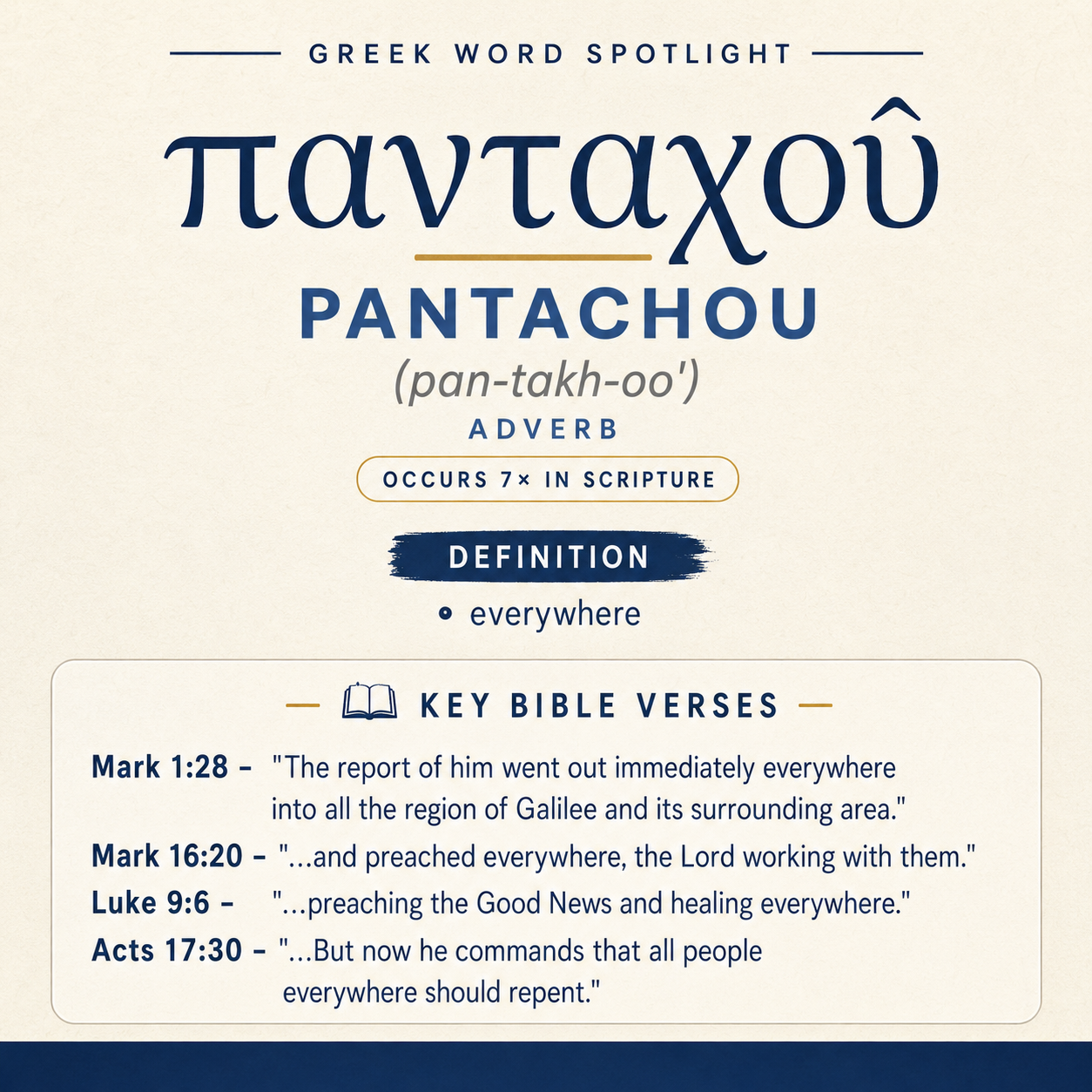 Exploring the Meaning of Pantachou in Greek statistics