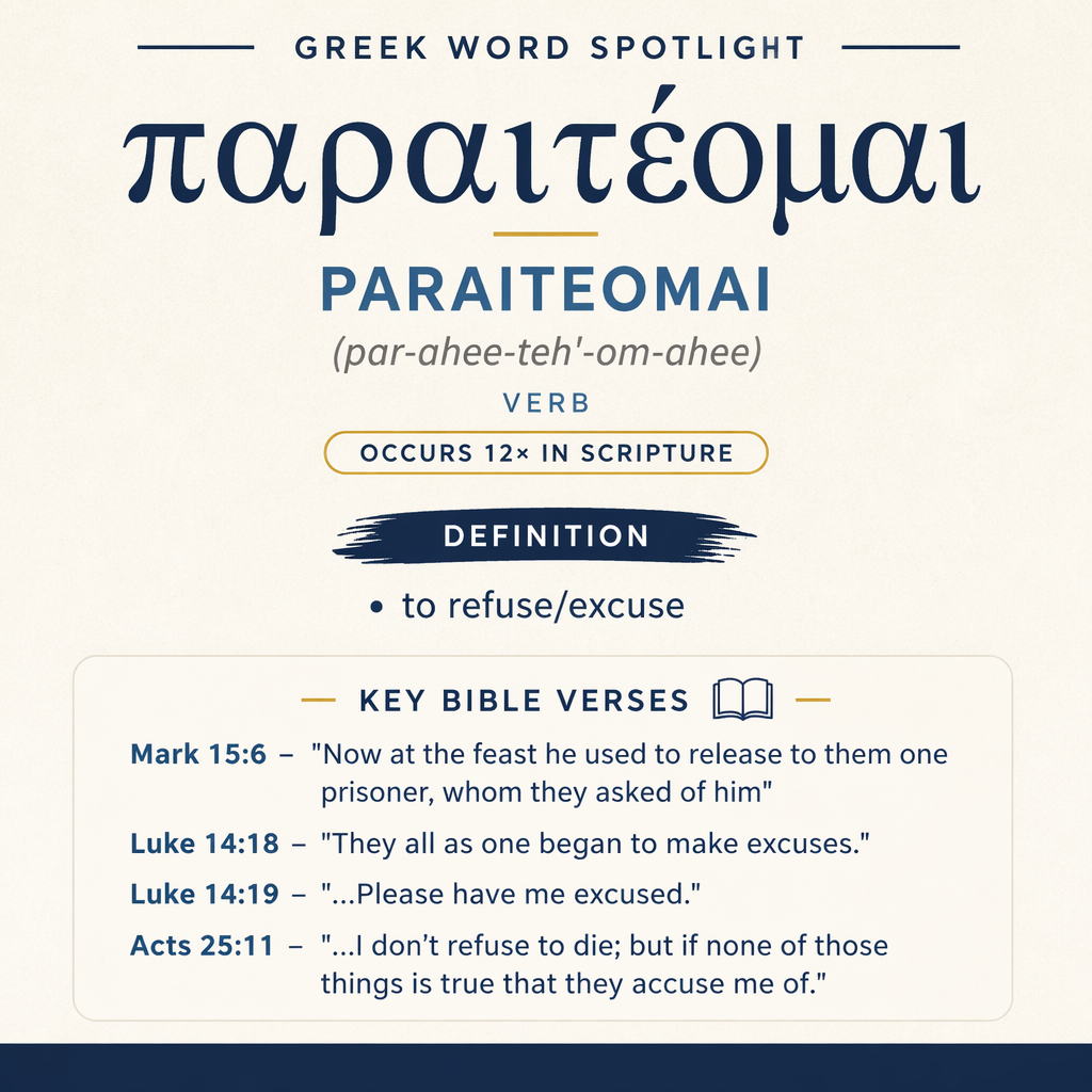 Exploring the Meaning of Paraiteomai in Greek statistics