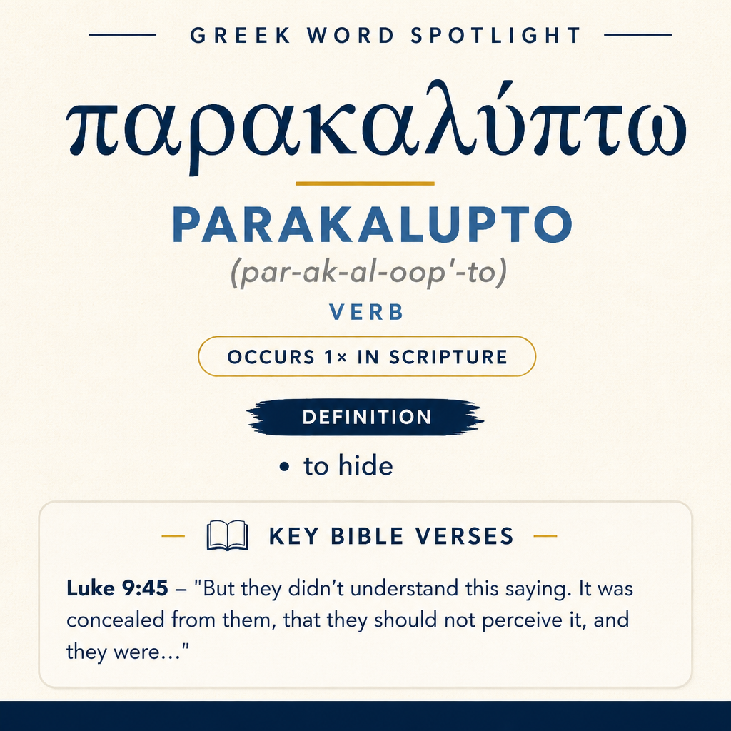 Exploring the Meaning of Parakalupto in Greek statistics