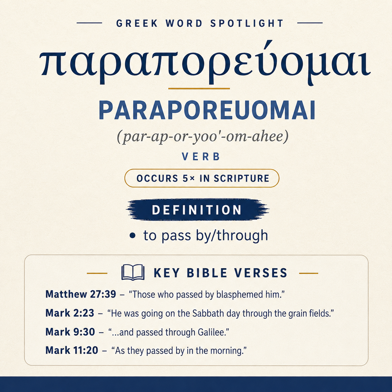 Exploring the Meaning of Paraporeuomai in Greek statistics