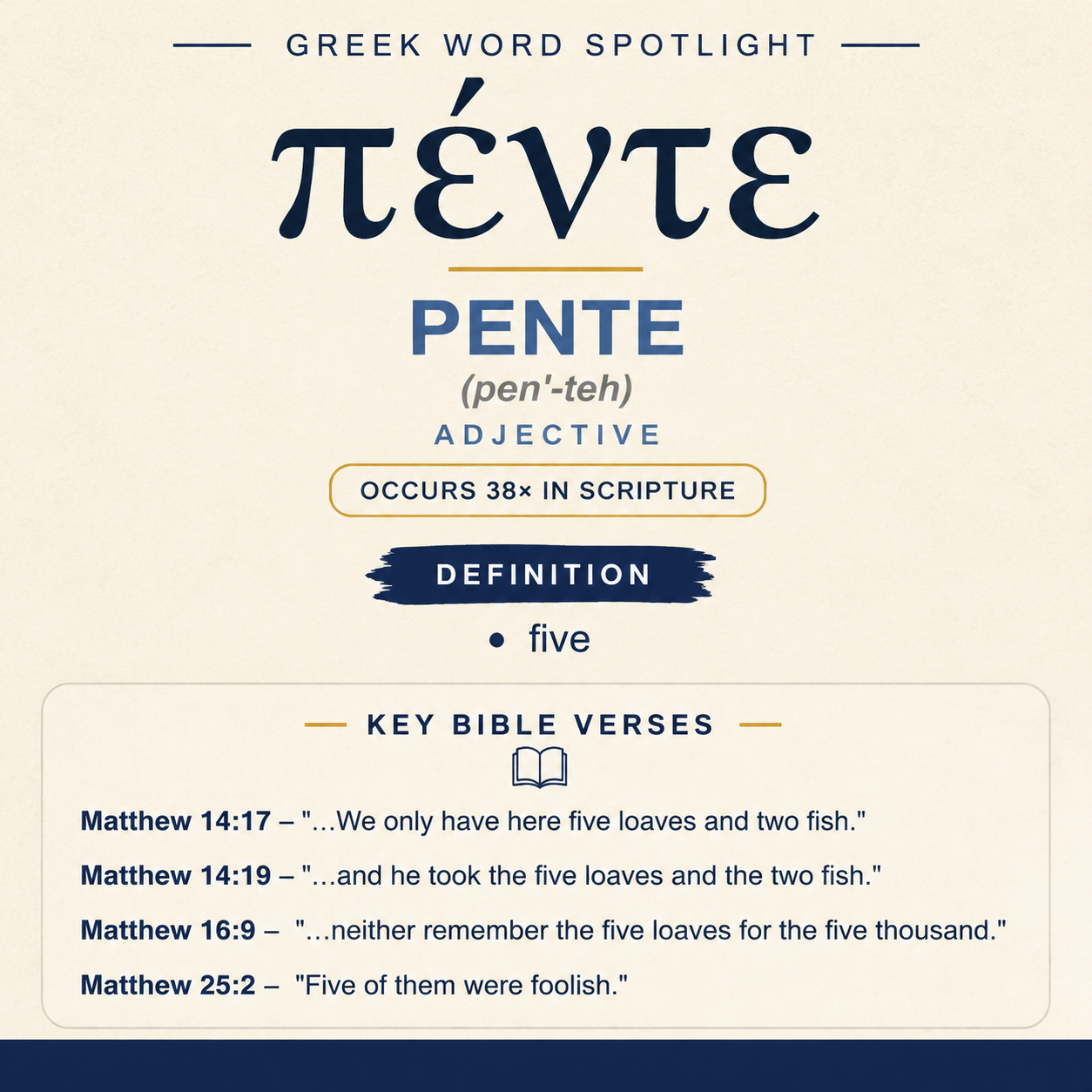 Exploring the Meaning of Pente in Greek statistics