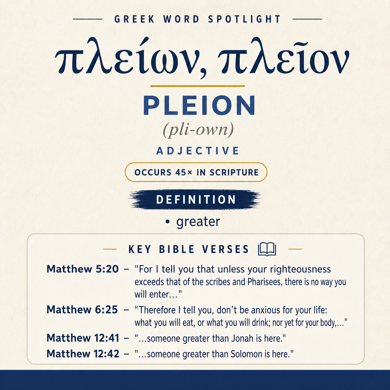 Exploring the Meaning of Pleion Greek statistics
