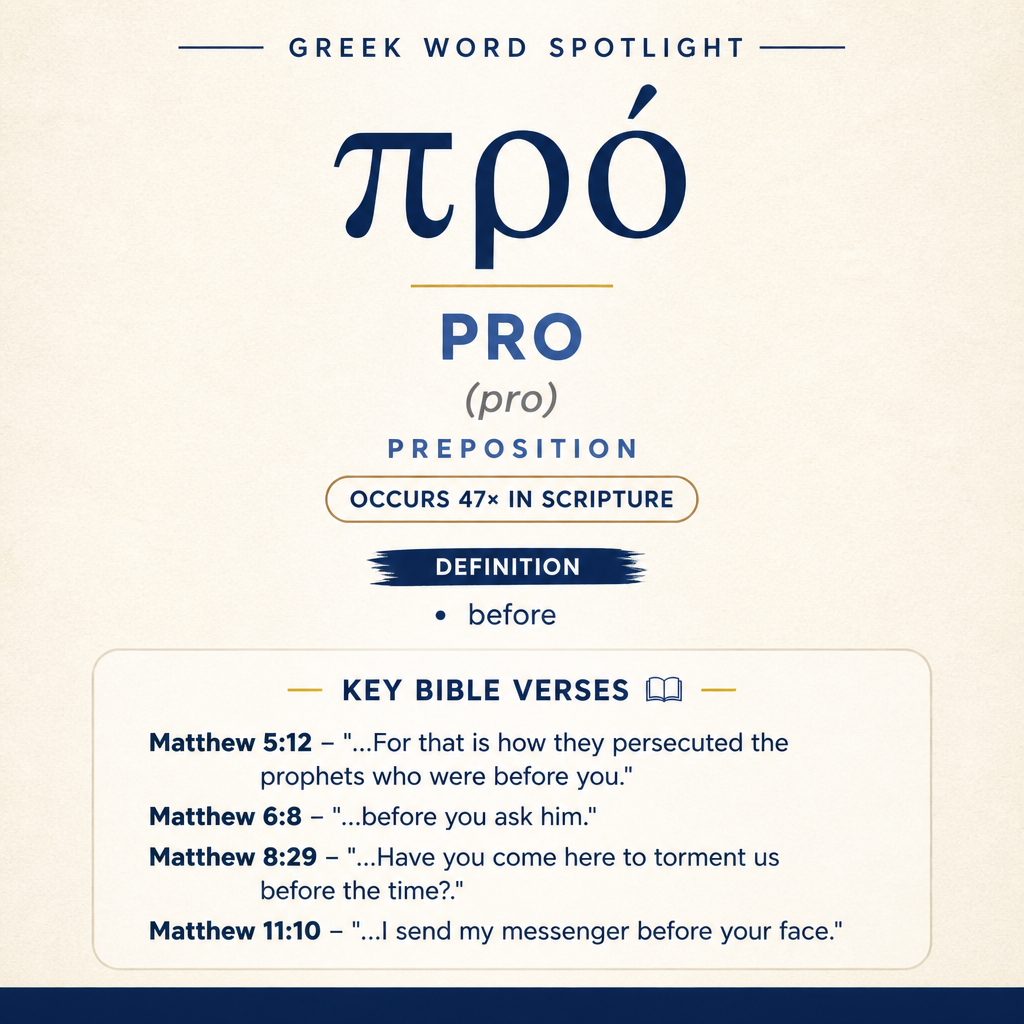 ’” (Matthew 11:10) πρό appears twice to depict both position and sequence.