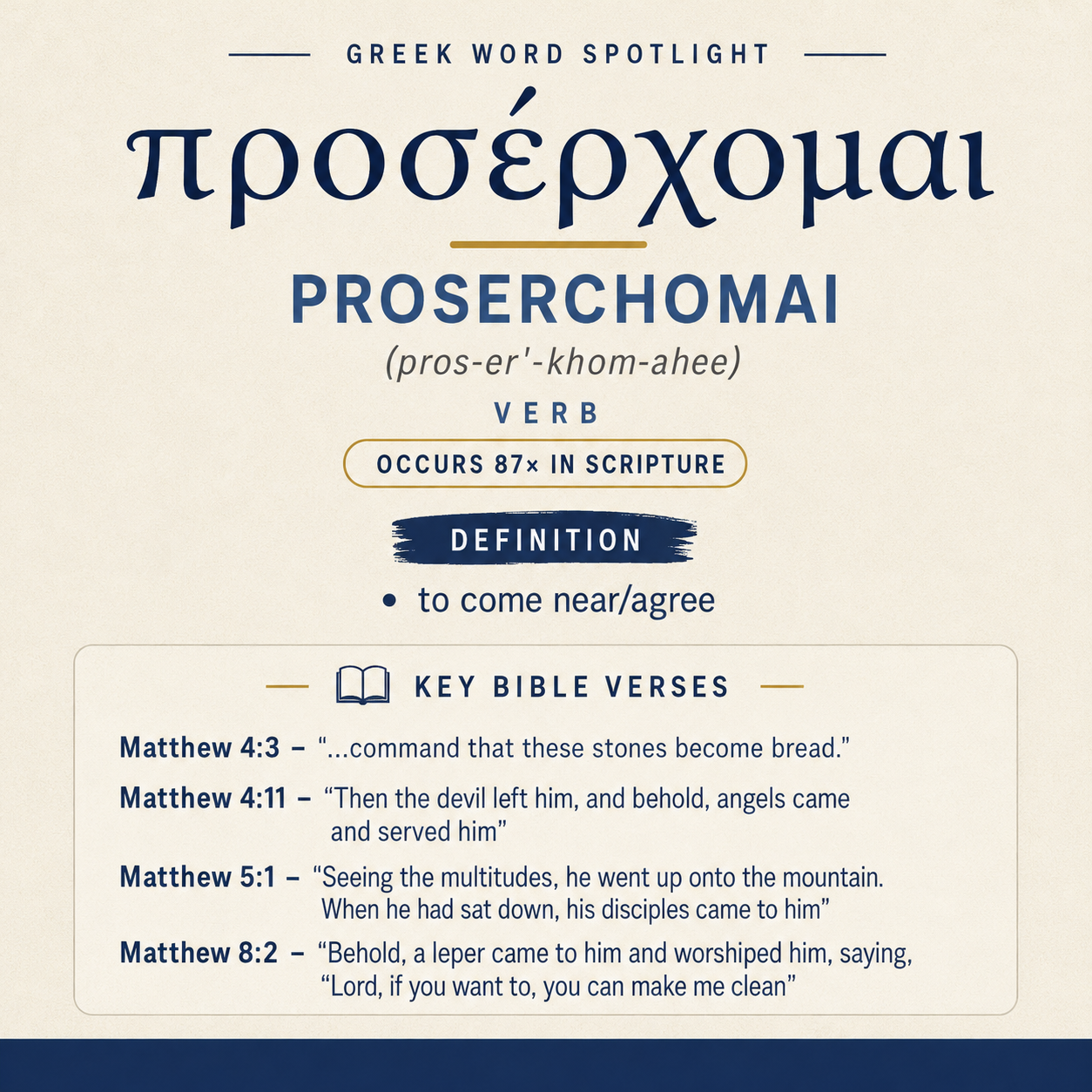 Exploring the Meaning of Proserchomai in Greek statistics