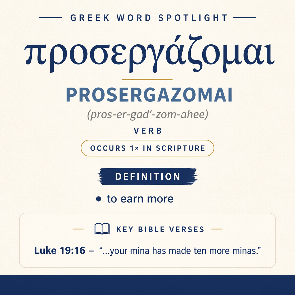 Exploring the Meaning of Prosergazomai in Greek statistics