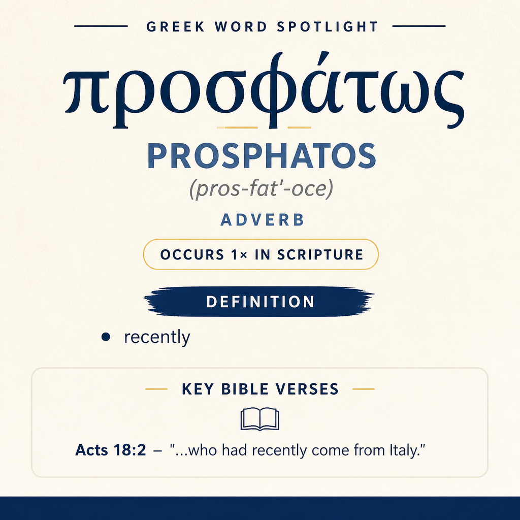 Exploring the Meaning of Prosphatos in Greek statistics