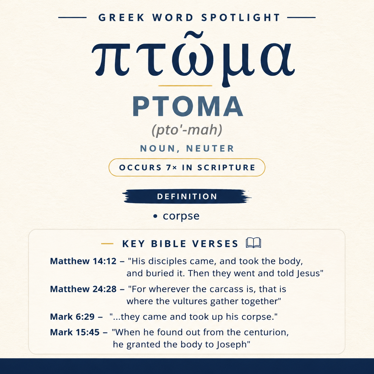 Exploring the Meaning of Ptoma in Greek statistics