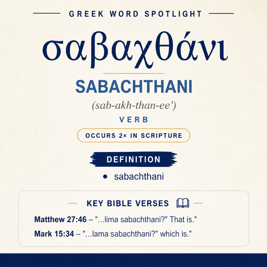 Exploring the Meaning of Sabachthani in Greek statistics