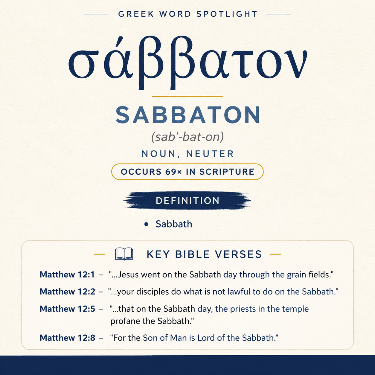 Exploring the Meaning of Sabbaton in Greek statistics