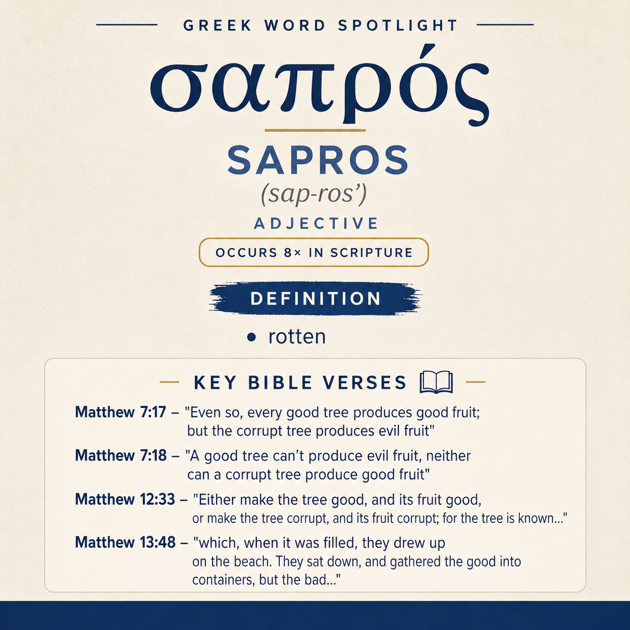 Exploring the Meaning of Sapros in Greek statistics