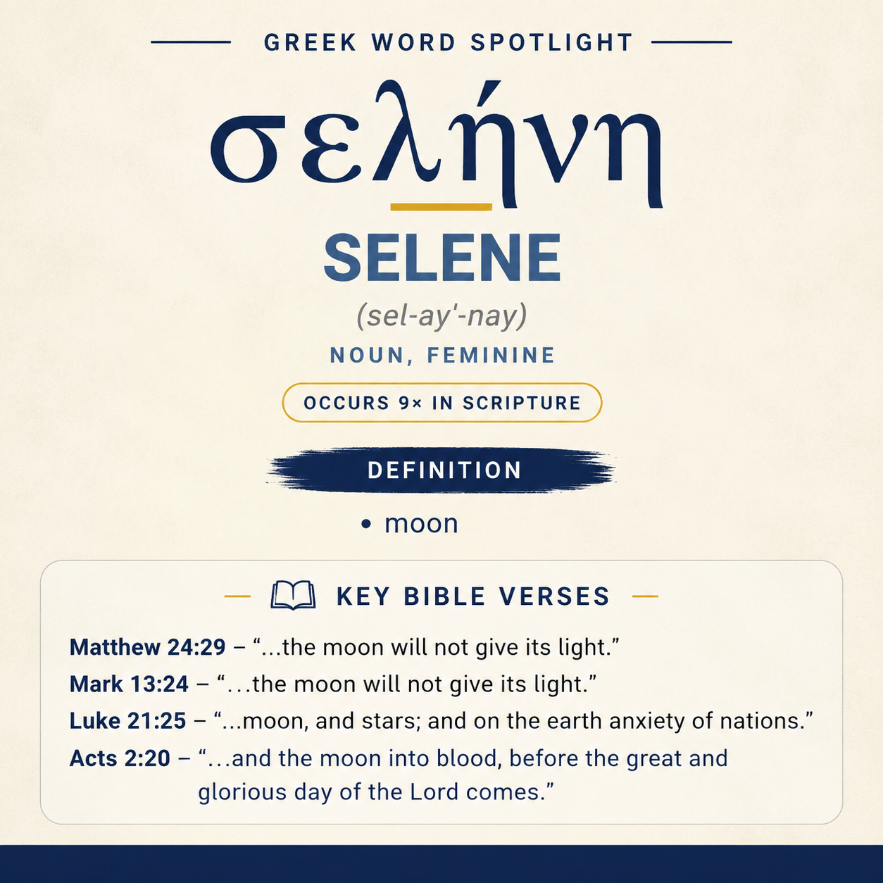 Exploring the Meaning of Selene in Greek statistics