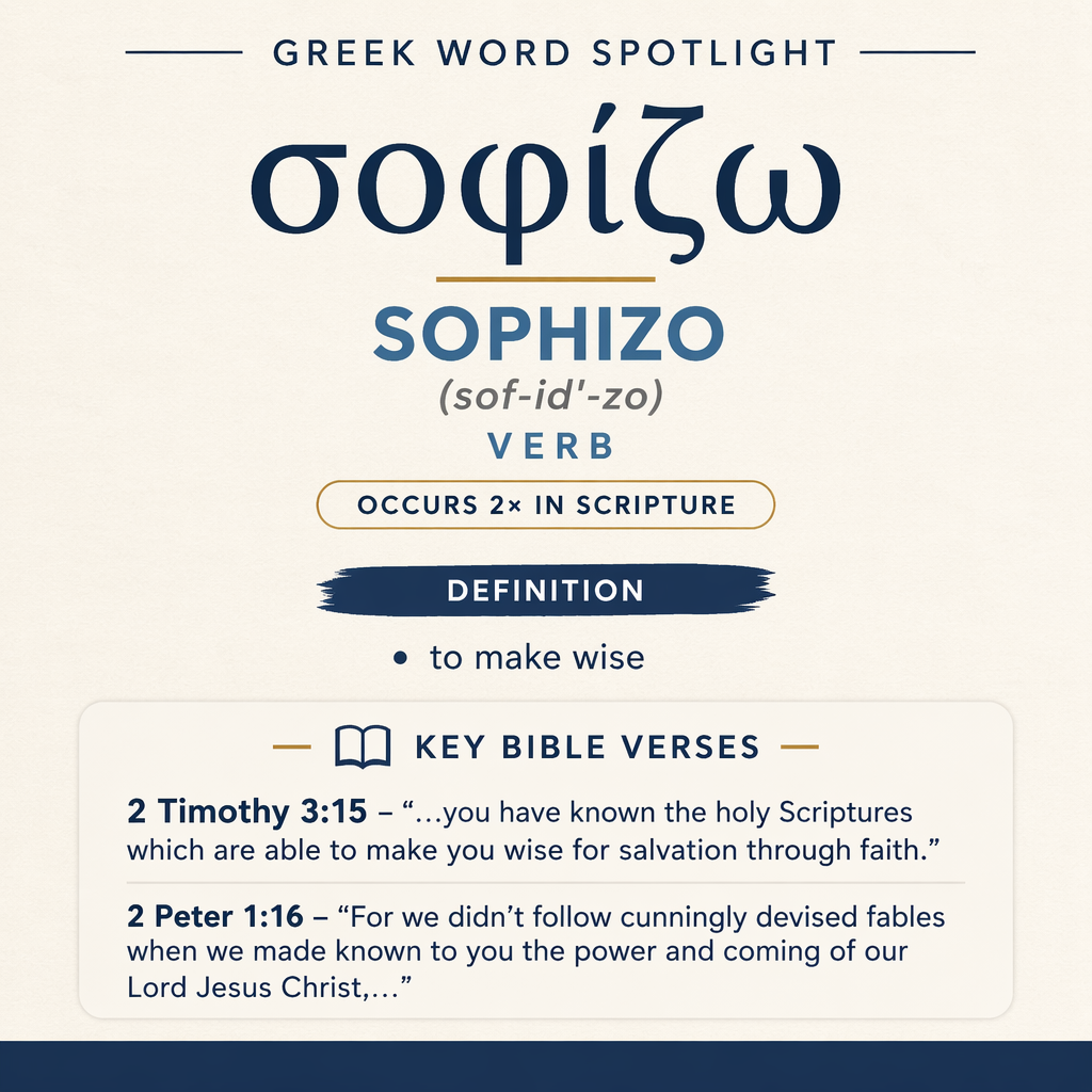 ” It appears twice in the New Testament, once describing what the holy Scriptures can do and once contrasting apostolic